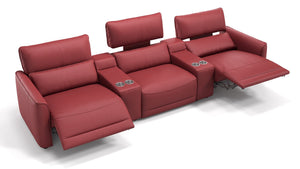 Leder 3-Sitzer Kinosofa mit zwei Mittelkonsolen GALA
