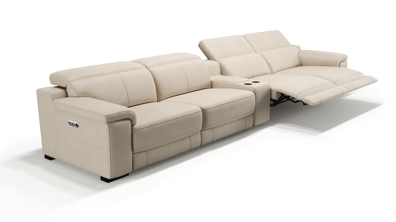Leder 4-Sitzer Kinosofa mit einer Mittelkonsole SORA