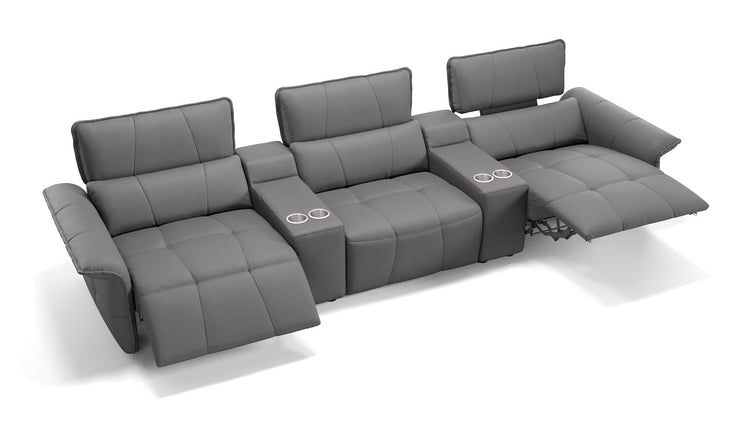 Leder 3-Sitzer Kinosofa mit zwei Mittelkonsolen ADRIA