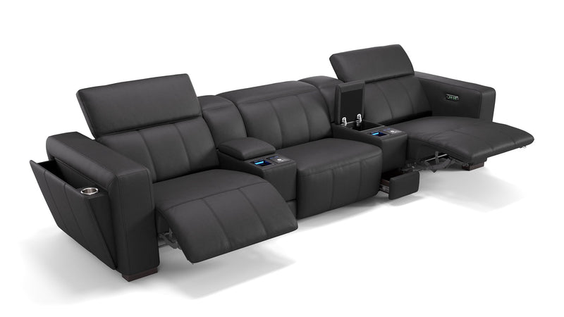 Leder 3-Sitzer Kinosofa mit zwei Mittelkonsolen ANCONA