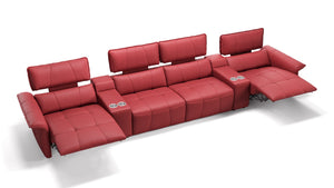 Leder 4-Sitzer Kinosofa mit zwei Mittelkonsolen ADRIA