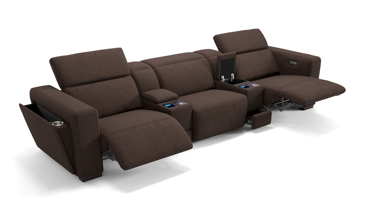 Stoff 3-Sitzer Kinosofa mit zwei Mittelkonsolen ANCONA