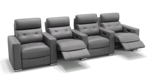 Leder 4-Sitzer Kinosofa mit drei Mittelkonsolen MATERA