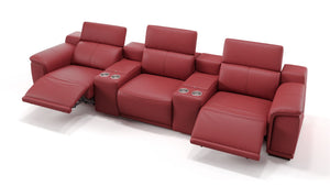 Leder 3-Sitzer Kinosofa mit zwei Mittelkonsolen MONTEFINO