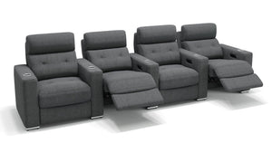 Stoff 4-Sitzer Kinosofa mit drei Mittelkonsolen MATERA