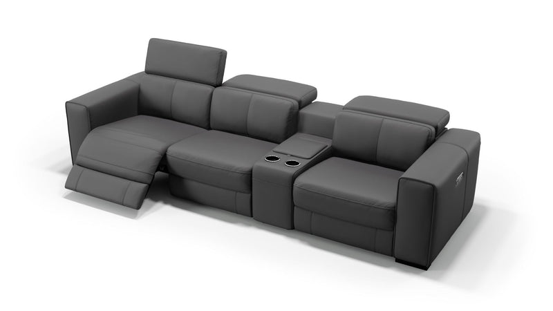 Leder 3-Sitzer Kinosofa mit einer Mittelkonsole BOVINO