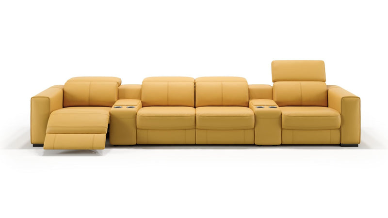 Leder 4-Sitzer Kinosofa mit zwei Mittelkonsolen BOVINO