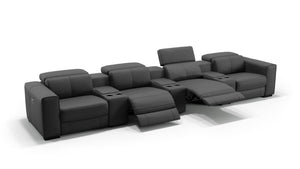 Leder 4-Sitzer Kinosofa mit drei Mittelkonsolen BOVINO