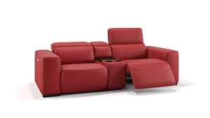 Leder 2-Sitzer Kinosofa mit einer Mittelkonsole BINETTO