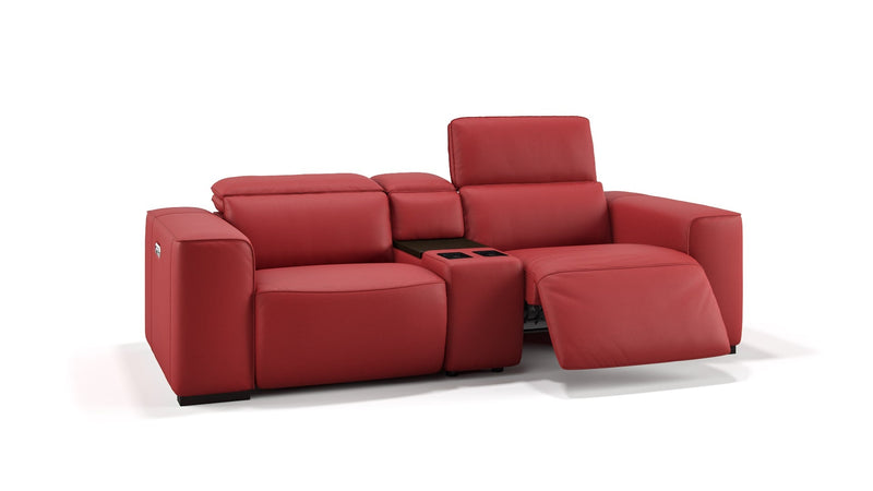 Leder 2-Sitzer Kinosofa mit einer Mittelkonsole BINETTO