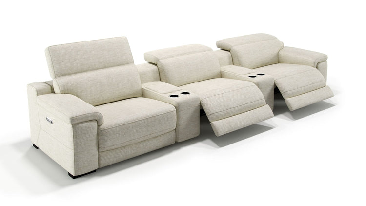 Stoff 3-Sitzer Kinosofa mit zwei Mittelkonsolen SORA