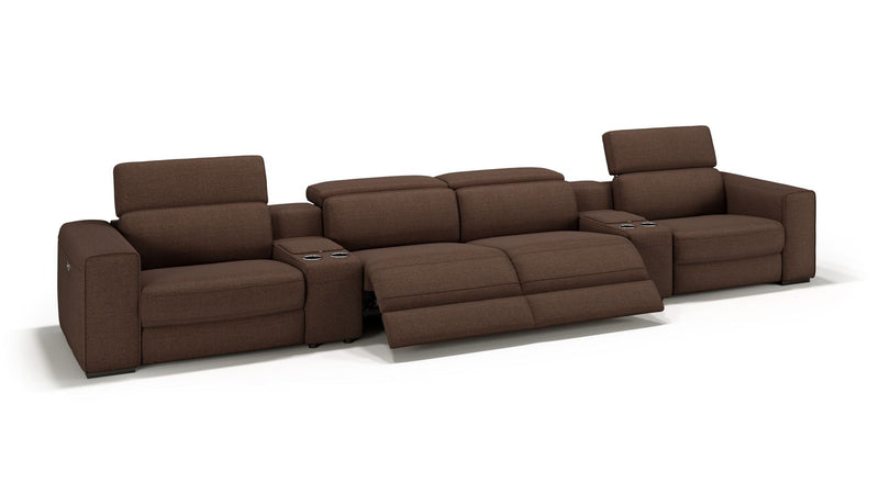 Stoff 4-Sitzer Kinosofa mit zwei Mittelkonsolen BOVINO